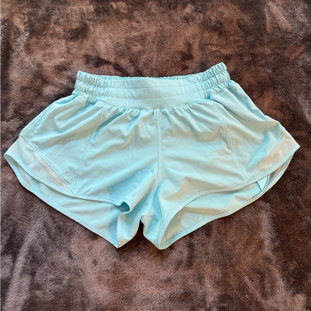 Lululemon Hotty Hot Low-Rise Lined Short 2.5” in Cyan Blue